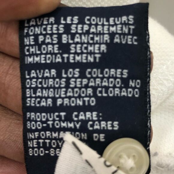 Tommy Hilfiger white shirt sleeve two button polo shirt, size medium - Picture 10 of 11